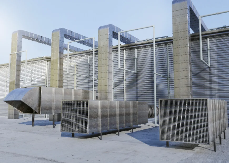 Industrial — manufacturing and logistics-scale ductwork.